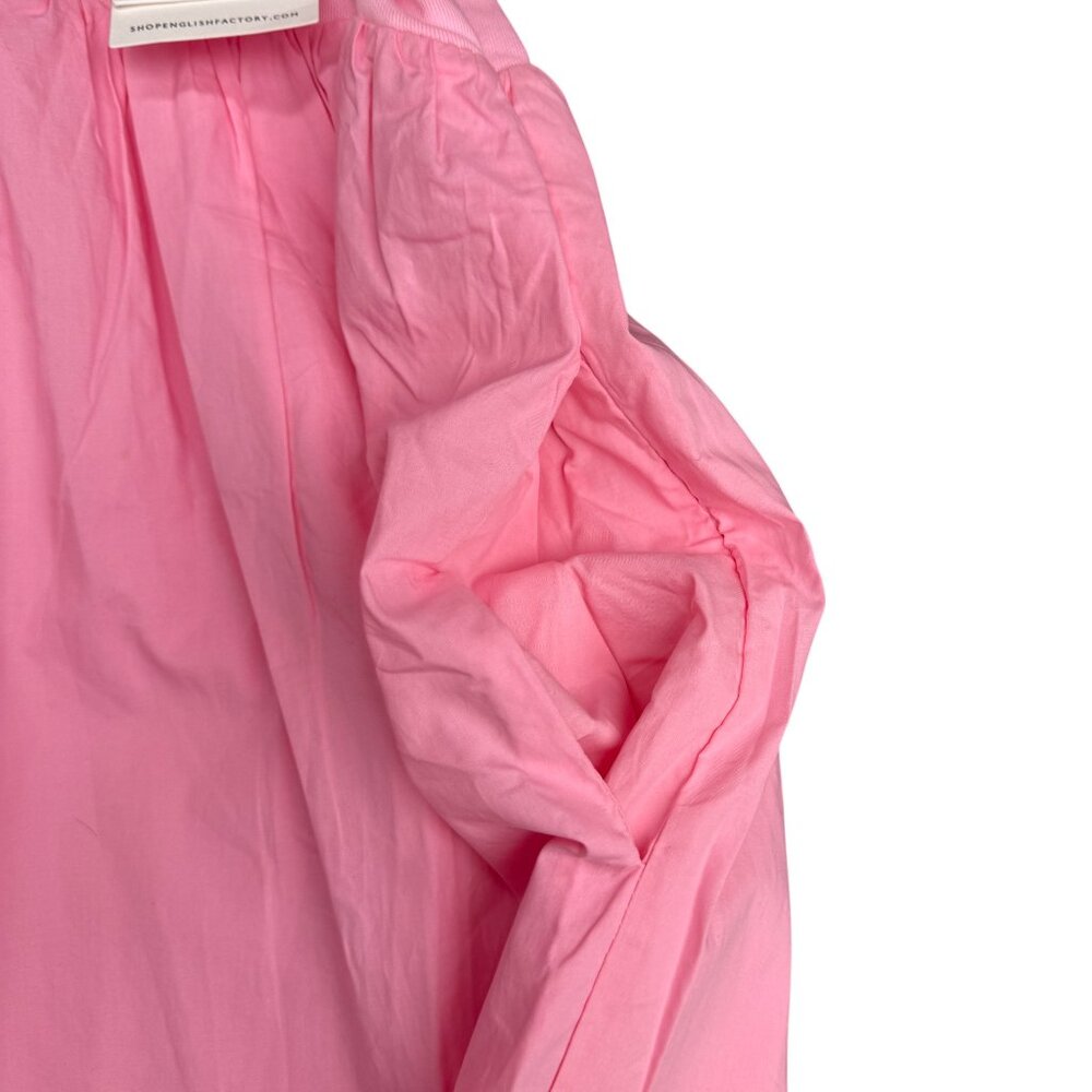 NWT Women's ENGLISH FACTORY Pleated Puff Sleeve‎ Mini Dress Pink | Size XS - Picture 6 of 13